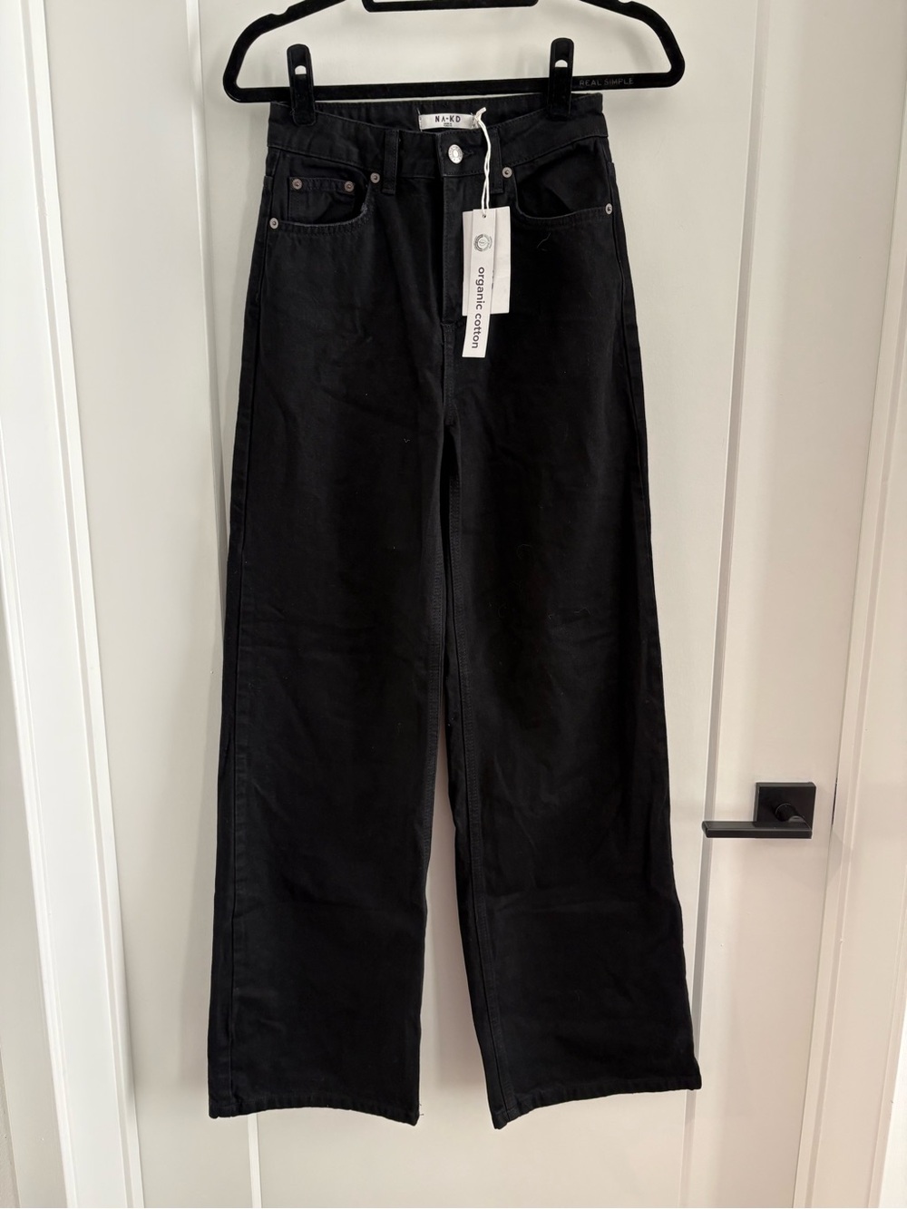 Na-Kd Black Wide High Waist Jeans